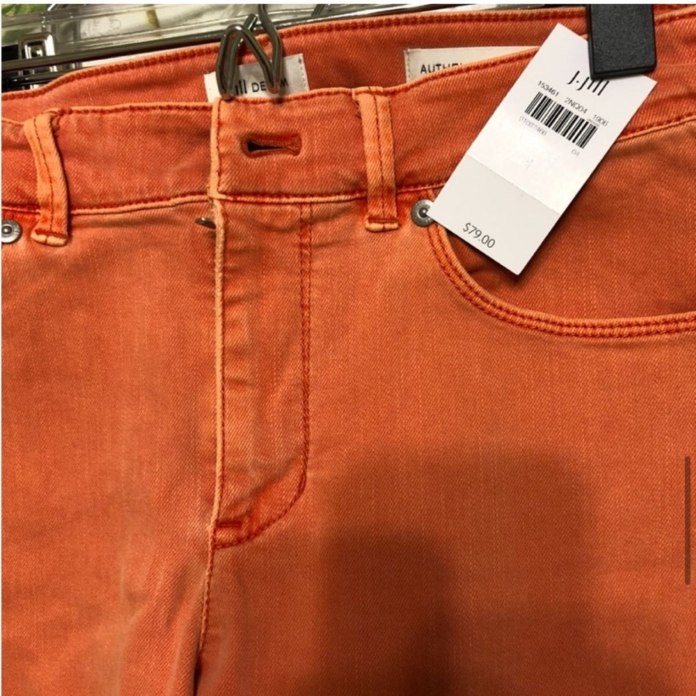 J. JILL Sienna Denim Authentic Fit Cropped Cuffed Washed Raw Hem Jeans Size 4 - Picture 11 of 11